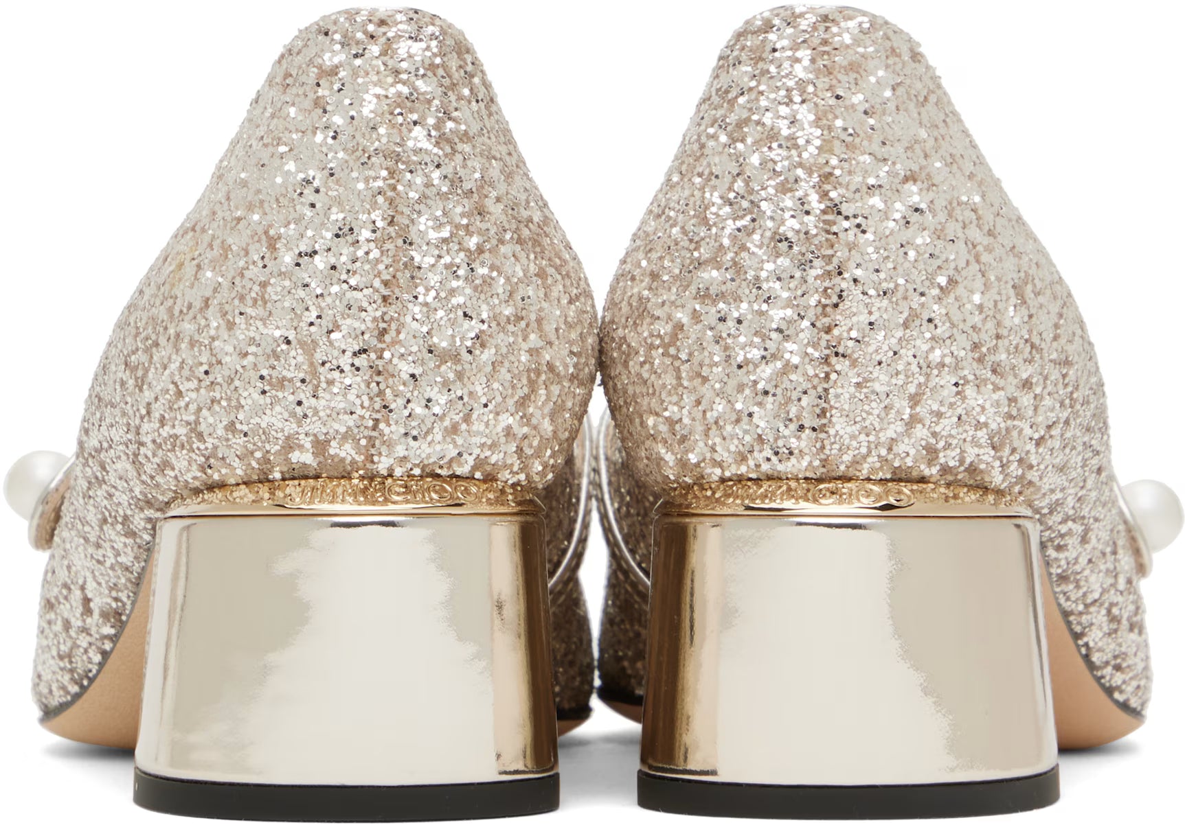 Jimmy Choo Gold Elisa 45 Heels