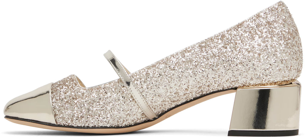 Jimmy Choo Gold Elisa 45 Heels