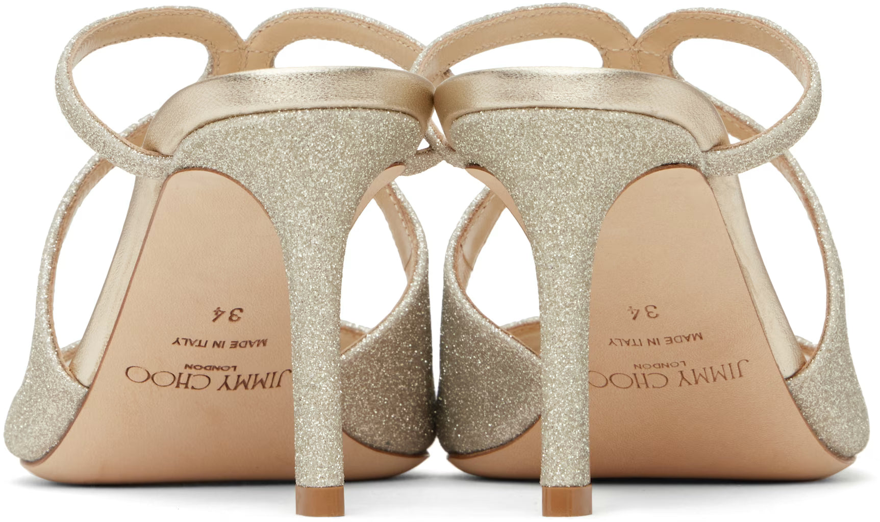 Jimmy Choo Silver Anise 75 Mules
