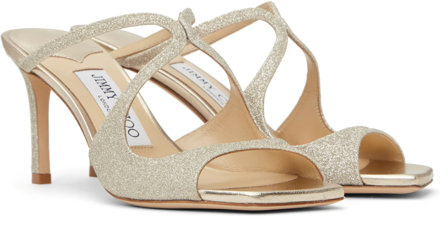 Jimmy Choo Silver Anise 75 Mules