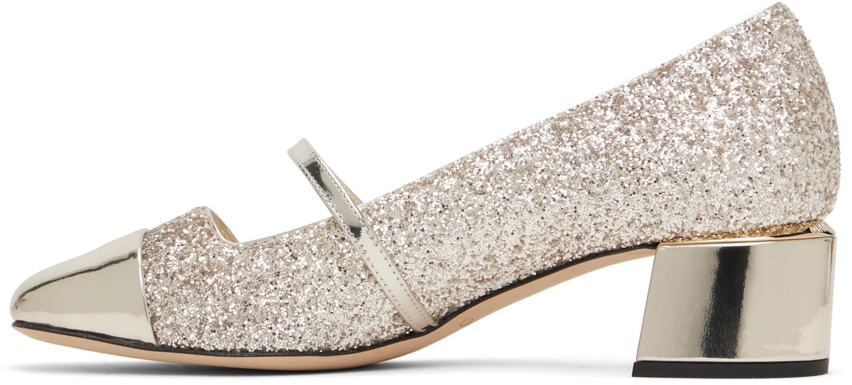 Jimmy Choo Gold Elisa 45 Heels